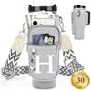 LOKASS Water Bottle Holder with Strap for Stanley Cup 30 oz Tumbler, Personalized Initial Stanley Cup Accessories 30oz, Stanley Cup Carrier Bag for Walking, Valentines Day Gifts for Women, Men, Girls view 1