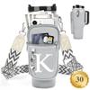 LOKASS Water Bottle Holder with Strap for Stanley Cup 30 oz Tumbler, Personalized Initial Stanley Cup Accessories 30oz, Stanley Cup Carrier Bag for Walking, Valentines Day Gifts for Women, Men, Girls view 1