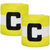 POPETPOP 2pcs Basketball Soccer Balls Armband Elasticity Sleeve Captain Armband Youth Long Sleeve Fan Supplies Outdoor Accessories Yellow Armband Football Sports Adjustable, 30.00X9.00X0.20CM view 1