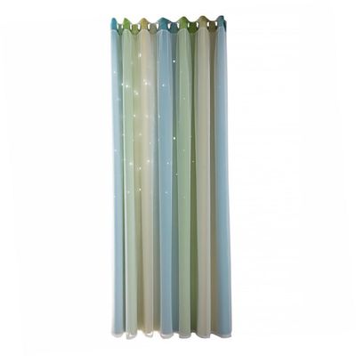 Alipis Double Layer Shading Curtain Heat Insulation Star Gradual Change Design -Sided Mesh Drapes for Living Room and Bedroom Privacy