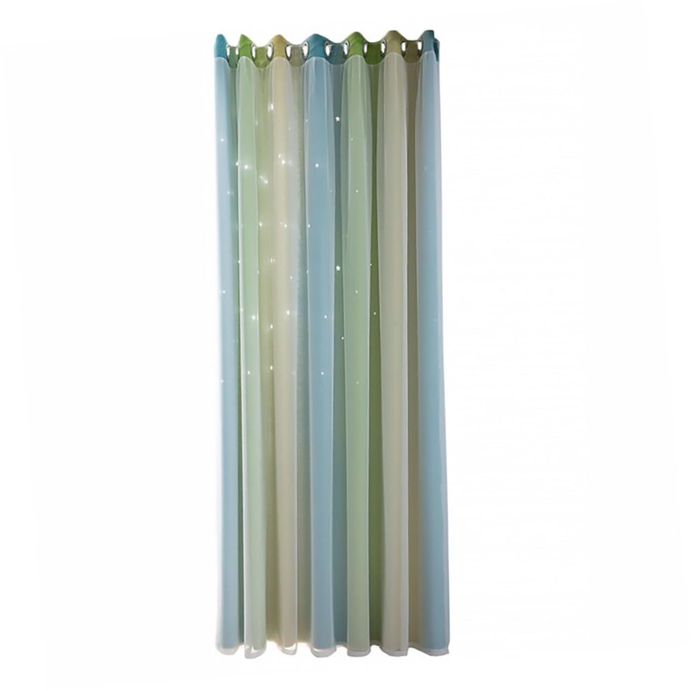 Alipis Double Layer Shading Curtain Heat Insulation Star Gradual Change Design -Sided Mesh Drapes for Living Room and Bedroom Privacy