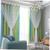 Alipis Double Layer Shading Curtain Heat Insulation Star Gradual Change Design -Sided Mesh Drapes for Living Room and Bedroom Privacy view 2