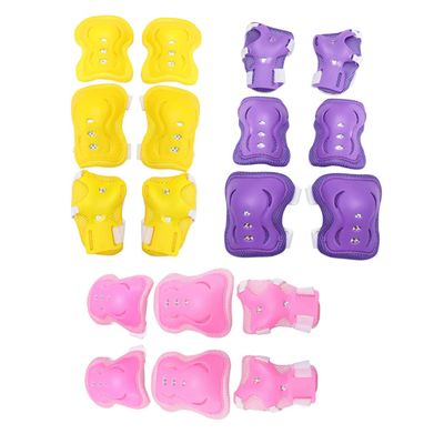 GANAZONO Protective Gear for Boys and Girls 6pcs Elbow Pads Wrist Guards Kneepads Cycle Skateboard Safety Gear Neon Yellow