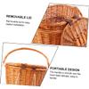 WHAMVOX Bike Wicker Basket with Lid Front Bike Basket for Cruisers for Bicycles Look view 2
