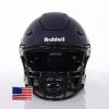 Riddell SpeedFlex Adult Helmet w/Black SF-2BD Facemask + US Flag Decal (Matte Navy, Small) - Green Gridiron view 2