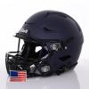 Riddell SpeedFlex Adult Helmet w/Black SF-2BD Facemask + US Flag Decal (Matte Navy, Small) - Green Gridiron view 3