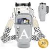 LOKASS Water Bottle Holder with Strap for Stanley Cup 30 oz Tumbler, Personalized Initial Stanley Cup Accessories 30oz, Stanley Cup Carrier Bag for Walking, Valentines Day Gifts for Women, Men, Girls view 1