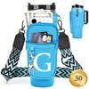 LOKASS Water Bottle Holder with Strap for Stanley Cup 30 oz Tumbler, Personalized Initial Stanley Cup Accessories 30oz, Stanley Cup Carrier Bag for Walking, Valentines Day Gifts for Women, Men, Girls view 1