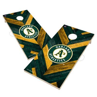 Oakland Pro Corn Hole Boards, 2x4 Regulation Corn Hole Board Set, Officially Licensed Cornhole Boards, Comes with (2) Boards & (8) Bags
