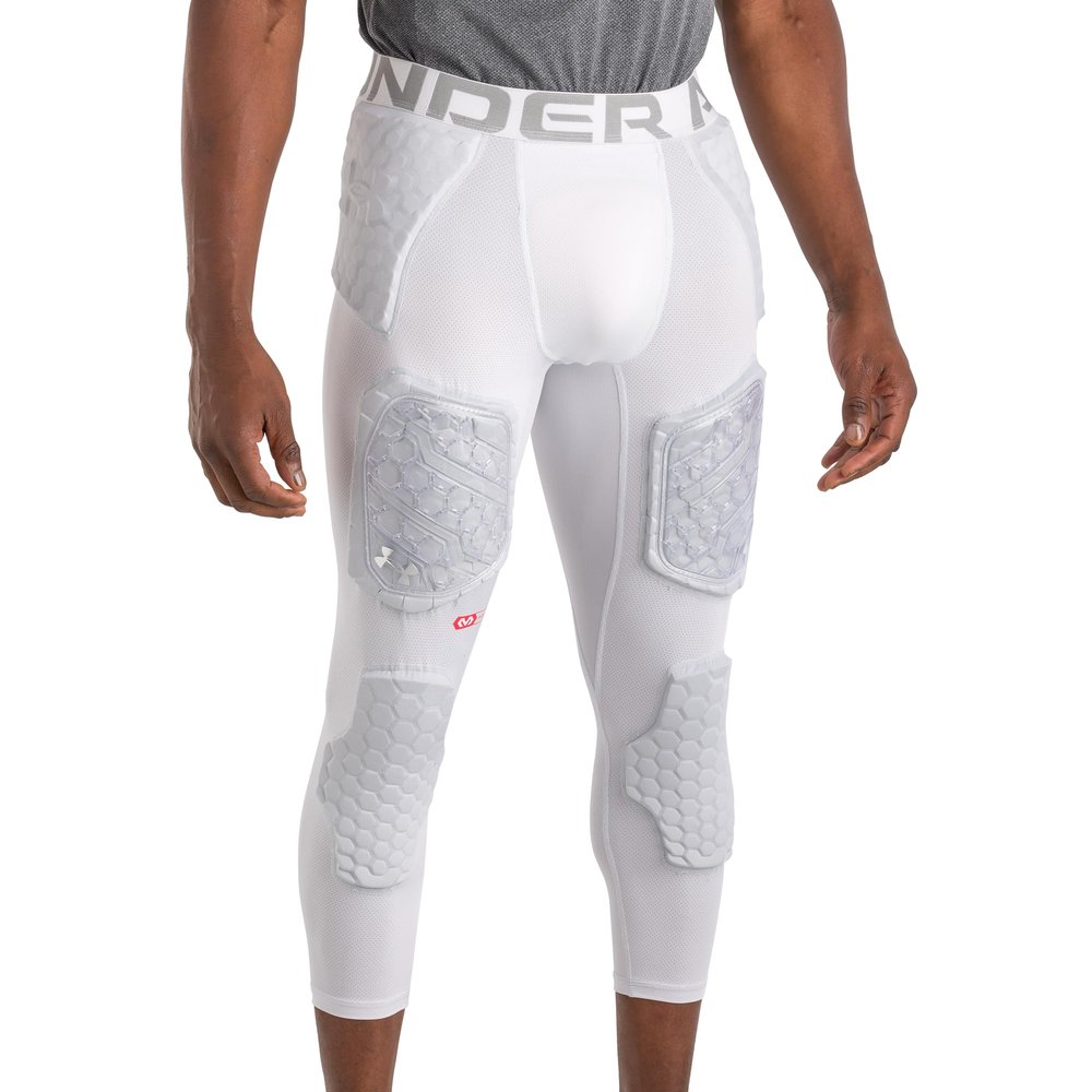 Under Armour Gameday Pro 7-Pad 3/4 Men Tights, Adult Football Pants with Pads White
