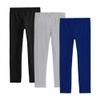 Girls' Leggings 3-Pack Cotton Basic Toddlers and Kids Leggings - Ultra-Soft Modal Cotton Leggings for Active Wear (US, Age, 10 Years, 12 Years, Black/Navy/Grey) view 1