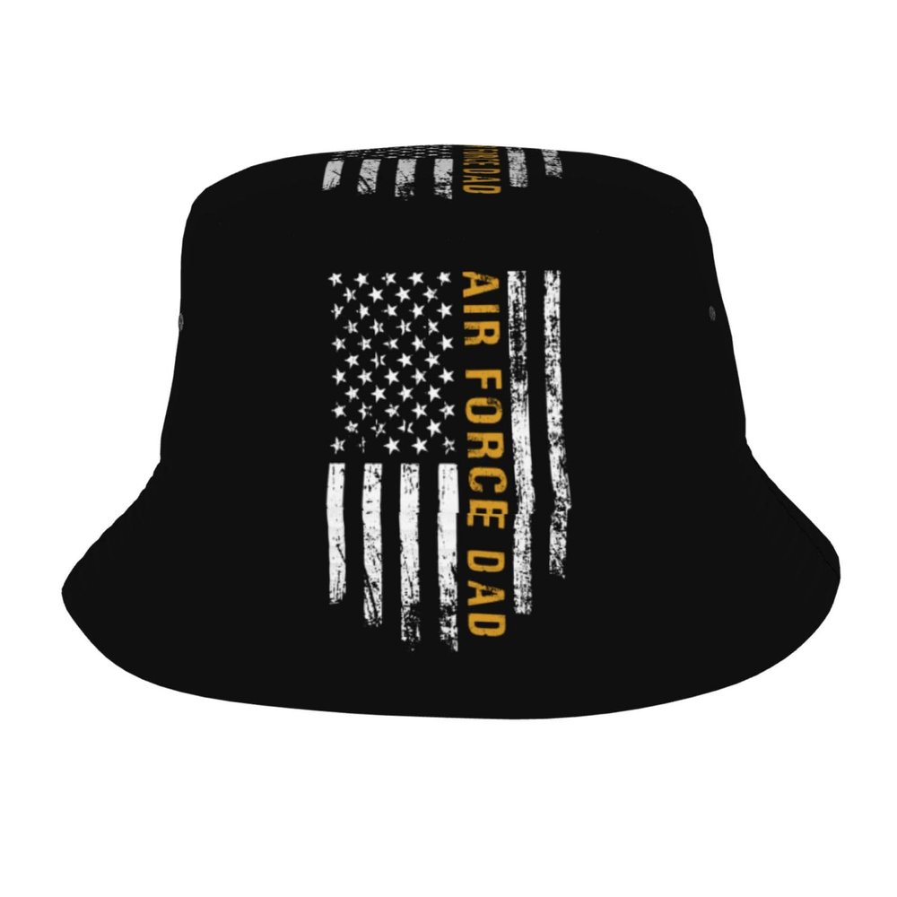 Air Force Dad Bucket Hat for Women Men Bucket Hats Summer Sun Hats Beach Travel Fishing Golf Cap Black