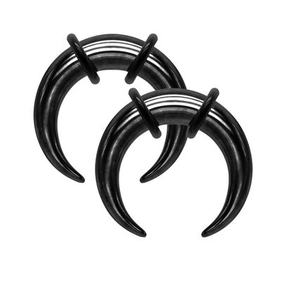 00G Black Pincher Tapers Septum Rings C Shape Buffalo Septum Stretcher Expander Stretching Nose Ear Lobe Gauges Piercing Jewelry 10mm