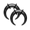 00G Black Pincher Tapers Septum Rings C Shape Buffalo Septum Stretcher Expander Stretching Nose Ear Lobe Gauges Piercing Jewelry 10mm view 1
