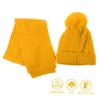 LIFKOME Warm Boys and Girls Knit Hat Scarf Woolen Yarn Comfortable Boy Girl's Winter Hat and Scarf Playtime Protection Yellow view 3
