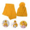 LIFKOME Warm Boys and Girls Knit Hat Scarf Woolen Yarn Comfortable Boy Girl's Winter Hat and Scarf Playtime Protection Yellow view 4