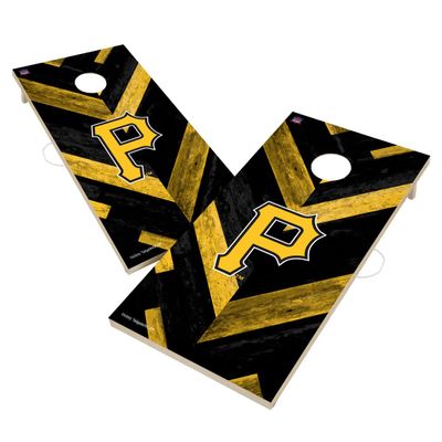 Pittsburgh Pro Corn Hole Boards, 2x4 Regulation Corn Hole Board Set, Officially Licensed Cornhole Boards, Comes with (2) Boards, (8) Bags & LED Hole Lights