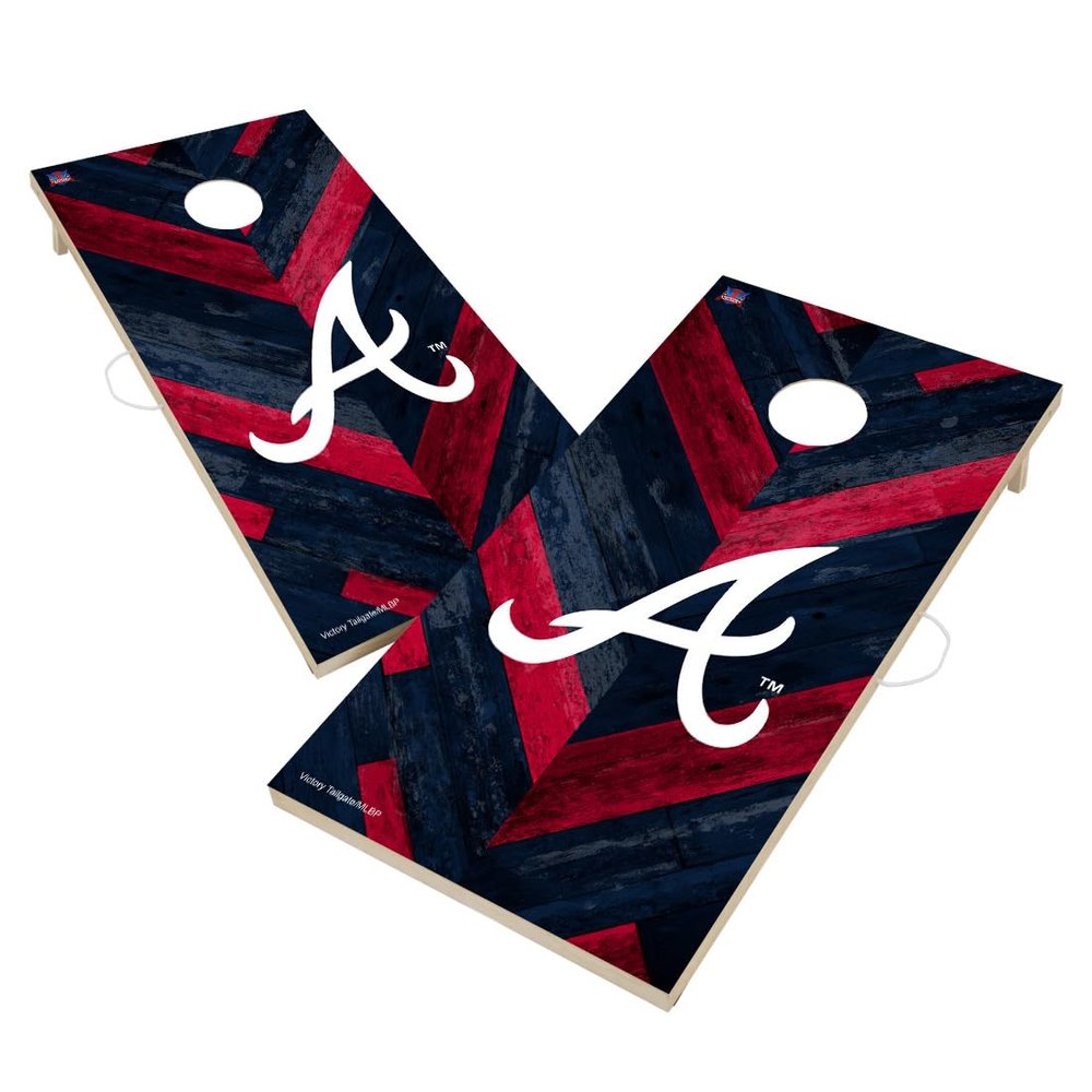 Atlanta Pro Corn Hole Boards, 2x4 Regulation Corn Hole Board Set, Officially Licensed Cornhole Boards, Comes with (2) Boards, (8) Bags, (1) Carry Case & LED Hole Lights