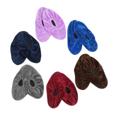 NAMOARLY 6 Pack Velvet Bowling Shoe Covers Non Slip Durable for Bowling Sports Shoe Protectors Multi