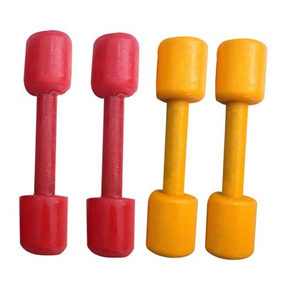 Milisten 2pairs Wooden Dumbbells for Boys and Girls Portable Fitness Equipment Red for Hand-eye Coordination and Exercise Props for Home Use