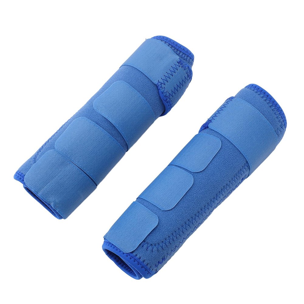 1 Pair Horse Sports Boots, Blue Horse Leg Protectors Kit with 3 Size Optional Breathable Horse Leg Boots for Riding and Practicing (M B Cup)