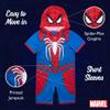 Marvel boys Footless One Piece Pajamas, SPIDER-MAN GAME, 10 view 4