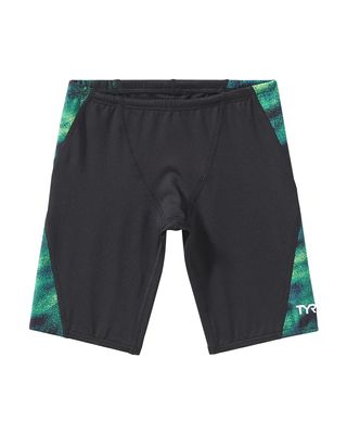 TYR Boys' Blade Splice Durafast Elite Jammer Swimsuit, Green/Soren, 22