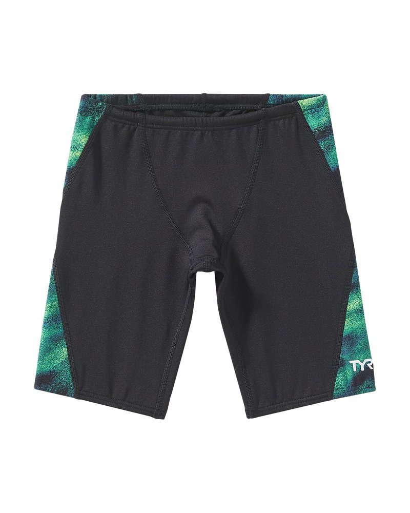 TYR Boys' Blade Splice Durafast Elite Jammer Swimsuit, Green/Soren, 22