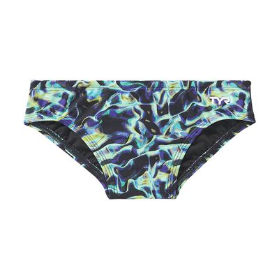 TYR Boys' Durafast Elite Racer Brief Swimsuit, Green/Energia, 22