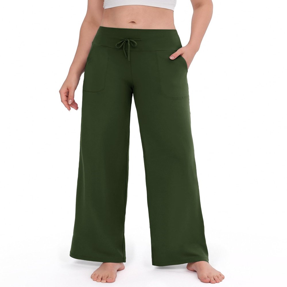 ZOOSIXX Lounge Pants Women - Wide Leg Yoga Pants for Women Loose Casual Flowy Sweatpants High Waisted Pajamas with Pockets