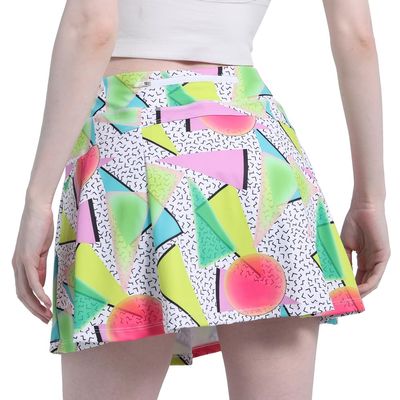Qpfkw Retro 80s 90s Graphics Women's Tennis Skirt High Waisted Golf Pleated Skirts for Running Pickleball Workout X-Large
