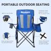 Nazhura 2 Pack Outdoor Camping Chairs Folding/Foldable/Portable with Cooler Pouch, Mesh Backrest and Cup Holder Pocket (Blue, 2 Pack) view 4