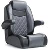 SUNDGORA Premium Reclining Pontoon High Back Captain's Chair Boat Bucket Seat with Armrest,Charcoal/Black view 1