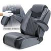 SUNDGORA Premium Reclining Pontoon High Back Captain's Chair Boat Bucket Seat with Armrest,Charcoal/Black view 3