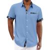 Hawaiian Shirt for Men Button Down Short Sleeve Blouse Stretch V Neck Blouses Summer Beach Aloha Shirts with Pocket view 1