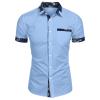 Hawaiian Shirt for Men Button Down Short Sleeve Blouse Stretch V Neck Blouses Summer Beach Aloha Shirts with Pocket view 3