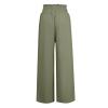 Akklian Women's Summer Cotton Linen Wide Leg Pants Drawstring High Waisted Palazzo Pants Flowy Beach Trousers with Pockets view 3