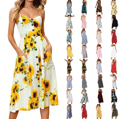 Prime of Day 2024 Sundresses for Women Trendy 2024 Plus Size Maxi Dresses V Neck Summer Womens Cocktail Dresses 2024 Spring V Neck Floral Dress Summer of Today Prime Clearance Beige