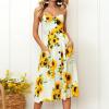 Day Today 2024 Beach Dresses for Women Trendy 2024 Boho Vacation Dress for Women Elegant Summer Casual Pants for Women 2024 Retro V-Neck Loose Casual Dress Deals of The Day Lightning Beige view 2