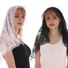 Lace Mantilla Veil Soft And Comfortable 2 Colors Black And White Spanish Rose Lace Veil For Head Covering D Lace view 3