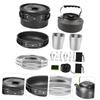 GANAZONO Camping Cooking Tools Aluminum Alloy Cookware Portable Pot Pan Full Camping Mess Kit Non-Stick Easy to Carry view 2