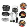 GANAZONO Camping Cooking Tools Aluminum Alloy Cookware Portable Pot Pan Full Camping Mess Kit Non-Stick Easy to Carry view 4