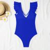 Uillui Women's Tummy Control Swimsuits Ruffled Sleeveless Slimming Cute One Piece Bathing Suit Twist V Neck Cutout Swimwear view 2