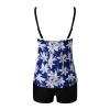 Uillui Two Piece Tankini Swimsuits for Women with Padding Floral Print Bathing Suits Cute Beach Resort Outfits Sexy Swimwear Blue view 3