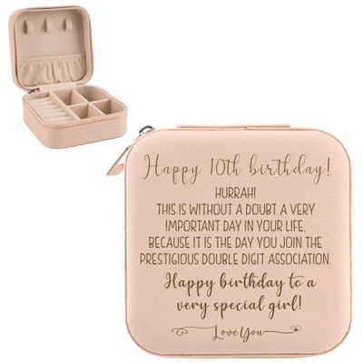 10th Birthday Gifts for Girls, Travel Jewelry Box as Gifts for 10 Year Old Girl Birthday, 10th Birthday Ideas for Girls, Daughter, Niece, Nephew, Granddaughter 2024, Happy 10th Birthday Present Gifts