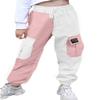 AOWKULAE Women Cargo Pants, Drawstring Elastic Waist Loose Tapered Cargo Jogger Pants with Multi Pockets for Women, Z-White Pink, Small view 1