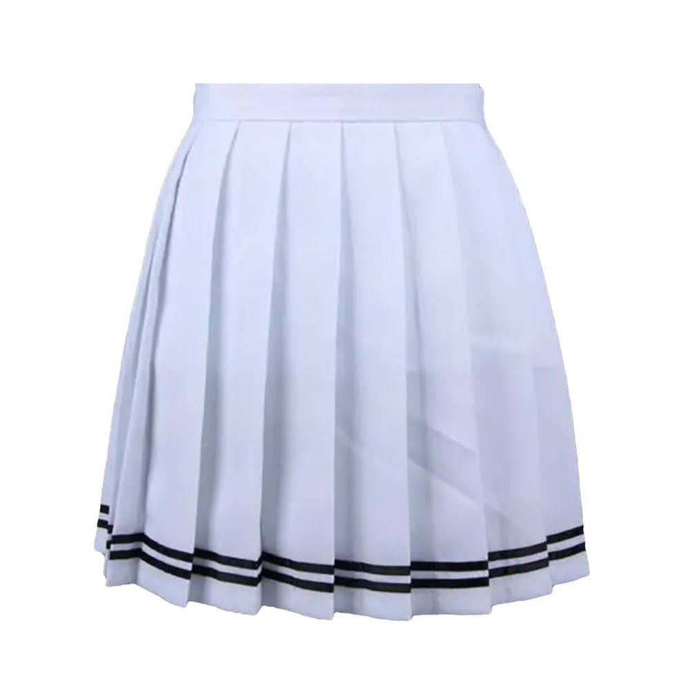 Women's Fashion Summer High Waist Pleated Skirt Plaid Skirt