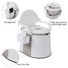 Videys Portable Toilet Outdoor Commode - Back & Handrail Design Commode with 5 Gallon Bucket Inner & Paper Holder, Camping RV Travel Toilet for Adult Kids, normal, white view 2