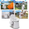 Videys Portable Toilet Outdoor Commode - Back & Handrail Design Commode with 5 Gallon Bucket Inner & Paper Holder, Camping RV Travel Toilet for Adult Kids, normal, white view 3