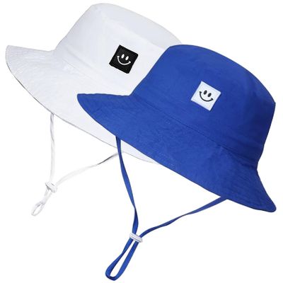 55cube Baby Sun Hat Beach Bucket hat for Girls 0-6 Months 2Pack